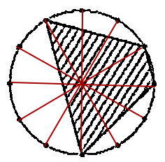円の中心を12等分する直線
